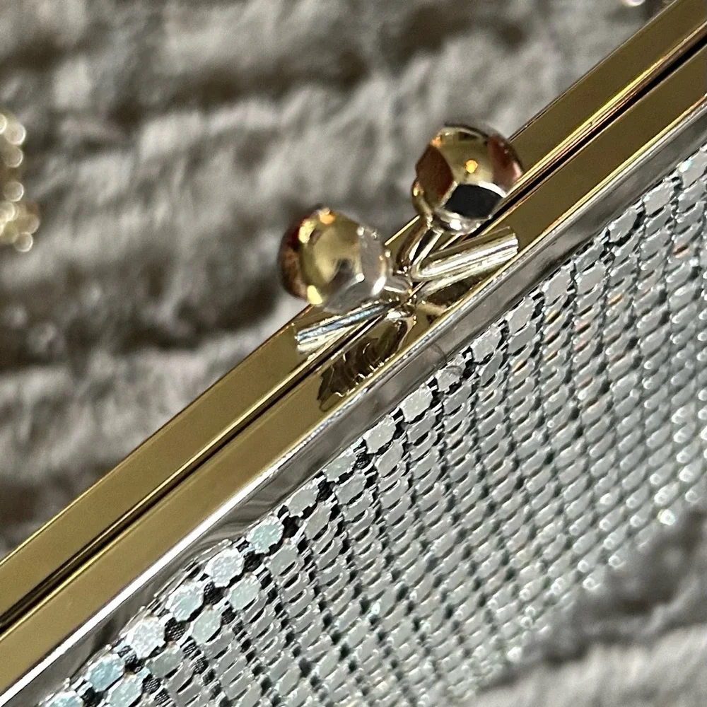 Elegant Silver Mesh Evening Bag - Picture 3 of 6